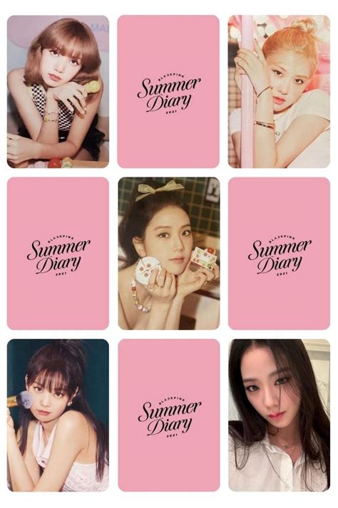 BLACKPINK SUMMER DIARY PHOTO CARD Kart şablonu Kartlar Karneler