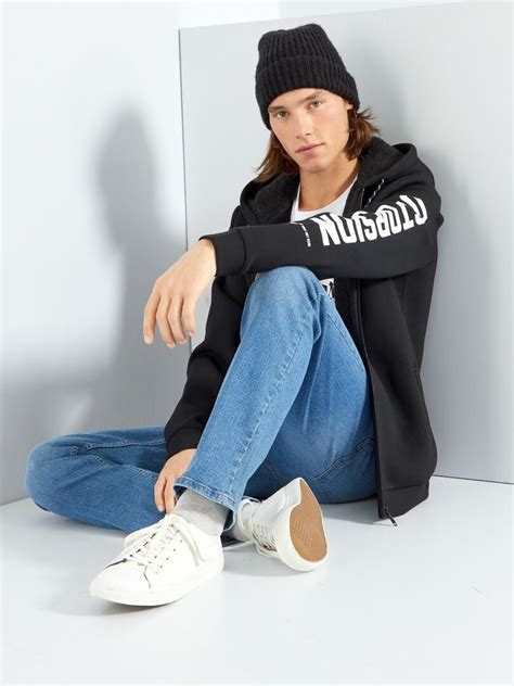 Sweat Capuche Avec Int Rieur En Sherpa Noir Kiabi