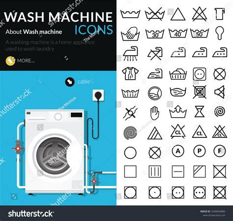 Laundry Vector Icons Set Laundry Symbols Stock Vector Royalty Free