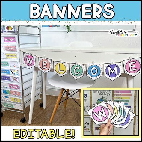 Editable Classroom Welcome Banner Bright Classroom Decor Classroom ...