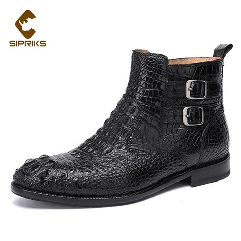 Sipriks Botas De Piel De Cocodrilo Aut Ntica Para Hombre Zapatos