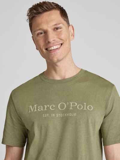 Kup Online Marc O Polo T Shirt Z Nadrukiem Z Logo Oliwkowy