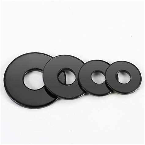 Black Flat Metal Washers Penny Repair Mudguard Washers For Bolts Screws