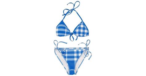 Burberry Vivid Cobb Vintage Check Bikini Set In Blue Lyst