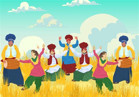 Bhangra Dancers Vector 144654 Vector Art At Vecteezy