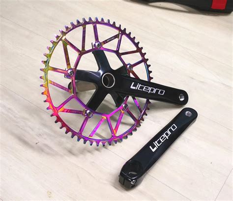 56t Hollowtech Crankset 130bcd 24mm Spindle 170mm Arm Length Litepro Oilslick Single Narrow Wide