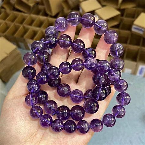 Cheap 100 Amethysts Natural Crystal Bracelet Purple Dream Amethyst