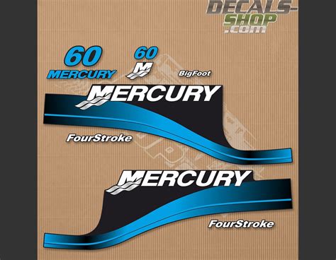 Mercury 60HP Four Stroke Outboard Decal Kit