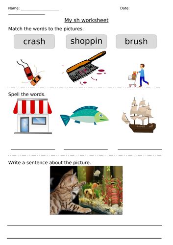 Differentiated Phonics Worksheet Sh Sound Teaching Resources