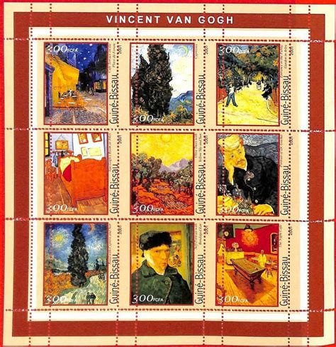 A0880 GUINEA BISSAU ERROR MISSPERF SHEET ART Vincent Van Gogh