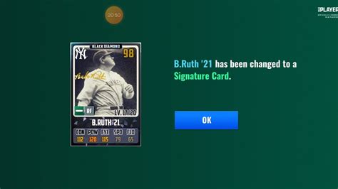 MLB 9 Innings 24 Sig Change Babe Ruth Multiple GI PSCT Green