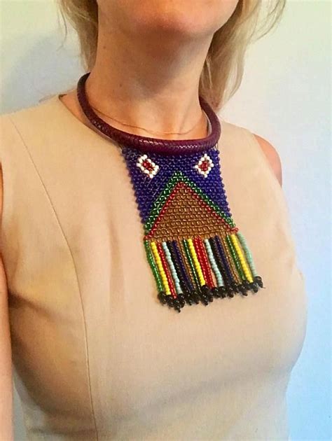 African Bib Necklace Waterfall Necklace Bib Necklace Tribal African