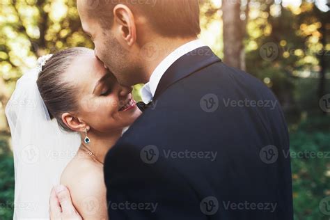 The Groom Lifts The Veil From The Bride 11445173 Stock Photo At Vecteezy