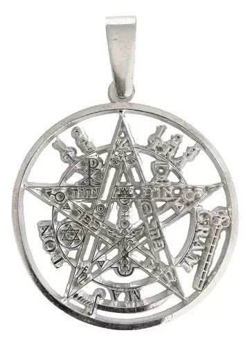 Dije Tetragramaton Mediano Plata 925 Medalla Pentagrama Meses Sin