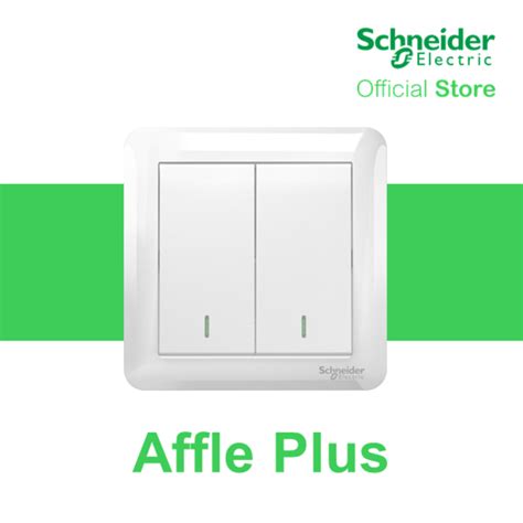 Schneider Electric Affle Plus 10AX 250V 2 Gang 1 Way Switch With