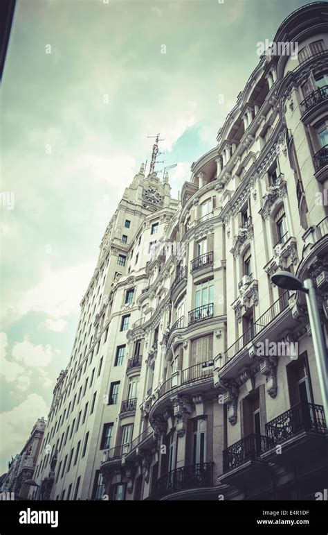 Gran Via, Image of the city of Madrid, its characteristic architecture Stock Photo - Alamy