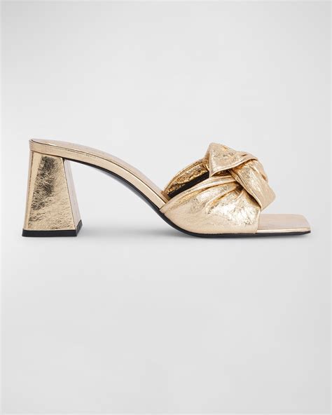 Aquazzura Twist Metallic Dual Band Wedge Sandals Neiman Marcus