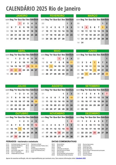 Calendário 2025 para IMPRIMIR com feriados