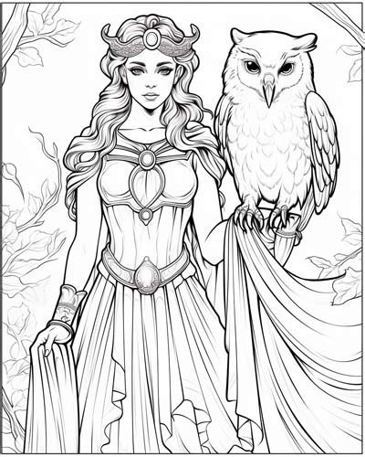 Athena Goddess Of Wisdom Coloring Pages Greek Mythology