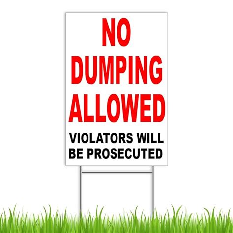 Buy No Dumping Signs With Stake 8x12 Inch Double Side Printed Do Not