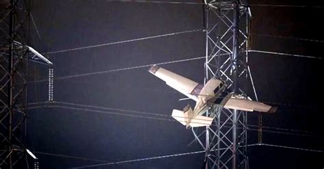 Pilot Passenger Rescued After Small Plane Crashes Into Power Lines