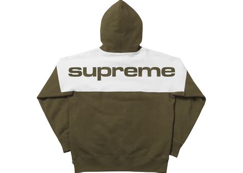 Supreme Blocked Hoodie Dark Olive Mens Fw17 Us