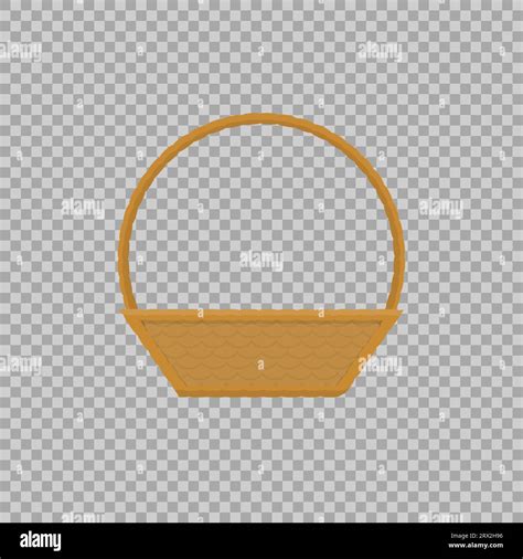 Empty Baskets Set Isolated On Transparent Background Vector