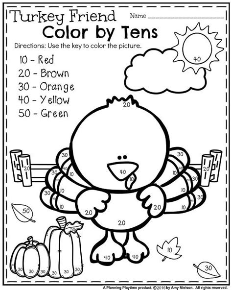 November Kindergarten Worksheets - Planning Playtime