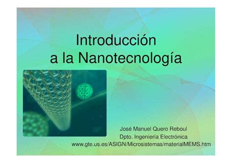 PDF Introducción a la Nanotecnología gte us es La nanotecnología