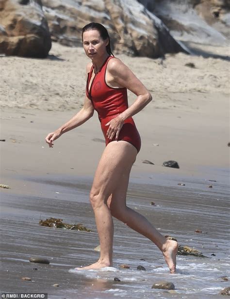 Minnie Driver 51 Shows Off Her Youthful Figure In A Plunging Red Swimsuit Daily Mail Online