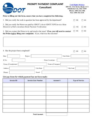 Fillable Online Oag Ok Govcivil Rights Enforcement Complaint FormsCivil