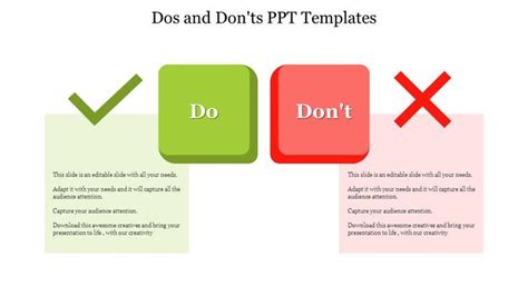 Two Different Types Of Dos And Donts Ppt Powerpoint Templates