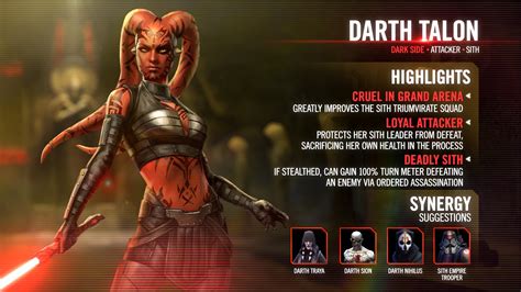 Developer Insights Darth Talon Star Wars Galaxy Of Heroes Forums