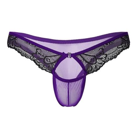 Inhzoy Homme String Sexy Sous Vêtement Transparent T back Slip Thong Lingerie G String Ficelle