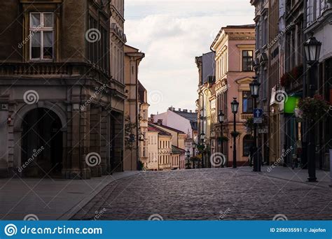 Main Street in Cieszyn Old Town in Southern Poland Stock Image - Image ...