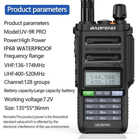 Baofeng UV 9R PRO Walkie Talkie IP68 Waterproof Dual Band Portable Two