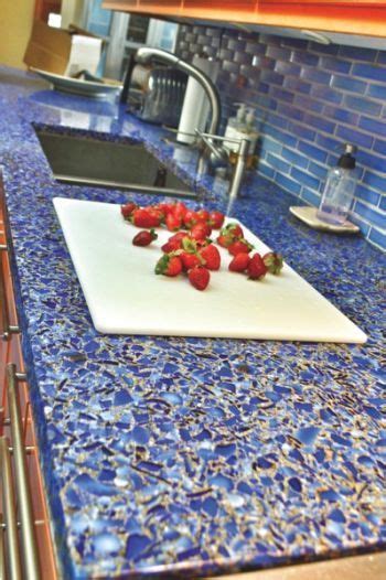 Kitchen Inspiration A Recycled Glass Countertop Adds Distinct Flair To This Kitchen Unique