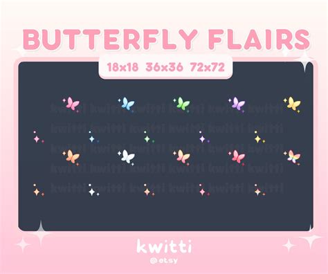 Butterfly Twitch Sub Badge Flair Cute Bit Badges Twitch Sub Badge Flair