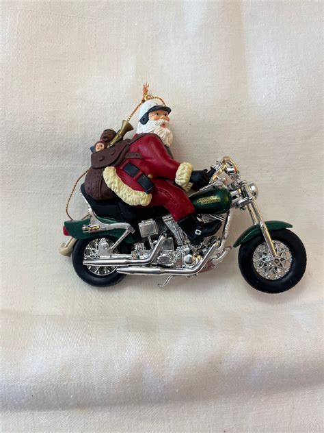 Harley Davidson Santa Claus Motorcycle Christmas Ornament Etsy