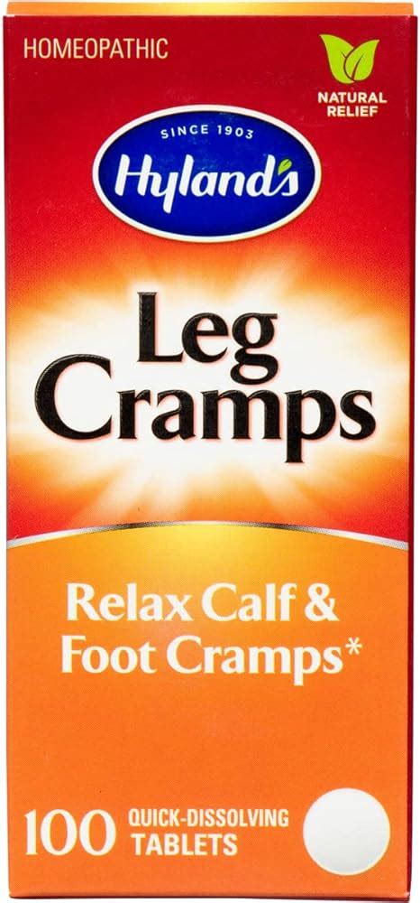 Hylands Naturals Leg Cramp Tablets Natural Relief Of Calf Leg And Foot Cramp 100