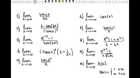 Analisi I Limiti Di Funzioni Con Limiti Notevoli Esercizi Svolti