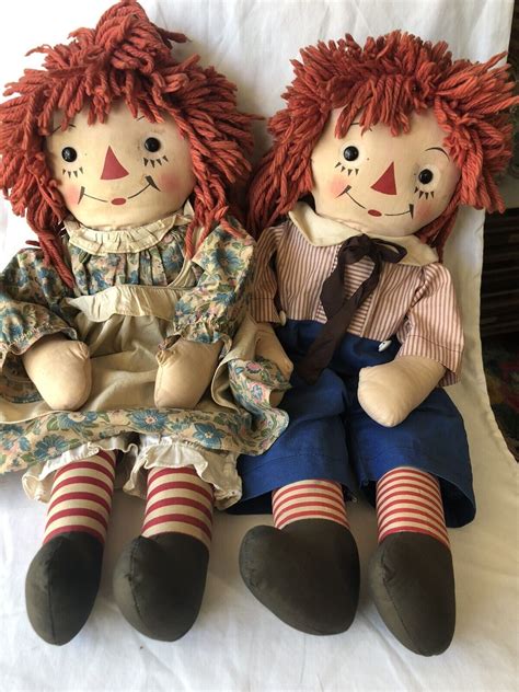 Georgene Silsby Raggedy Ann And Raggedy Andy All Original 24 Inch Tall Ebay Raggedy Ann