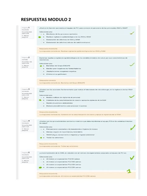 Respuestas J Curso Básico De Prevención Y Control De Infecciones