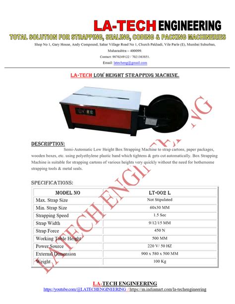 Low Table Semi Automatic Strapping Machine At Rs 34000 Box Strapping