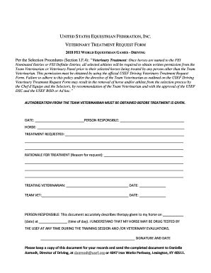 Fillable Online Usef Vet Treatment Request Form Weg Fax Email Print