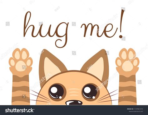 Cute Brown Cat On White Background Stock Vector Royalty Free