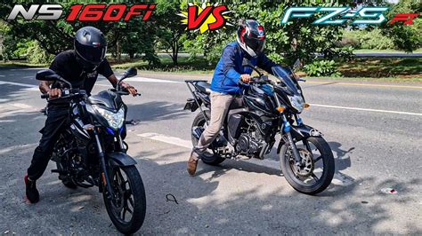 Pulsar NS 160 FI VS Yamaha FZ 150 2 0 Drag Race Top End YouTube