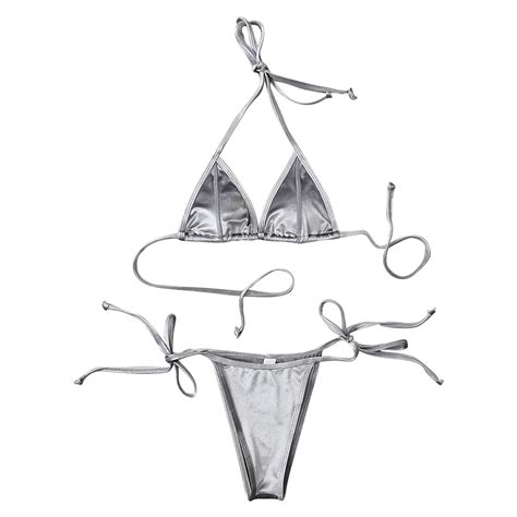 MSJUHEG Thong Bikini Sets For Women Halter String Womens Bikini Bikini