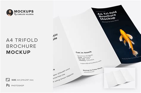 A4 Trifold Brochure Mockup Outside MasterBundles