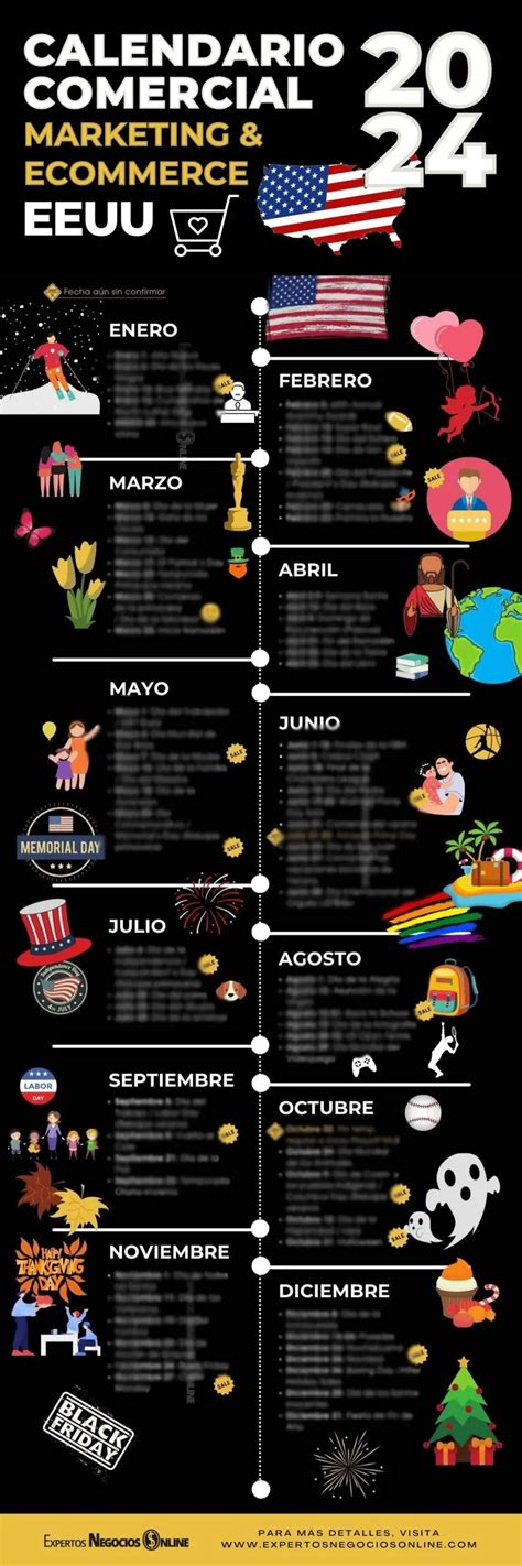 Calendario Usa Con Festivos Y Fechas Descuentos